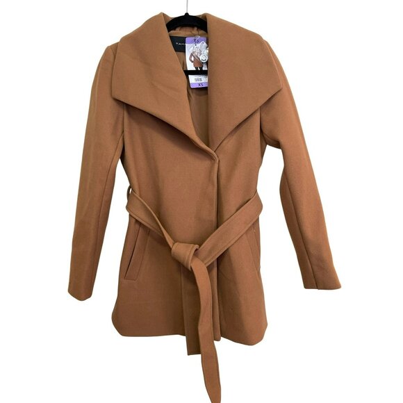 Tahari XS Tan Water-Resistant Snap Closure Belted Coat NWT - Picture 3 of 8